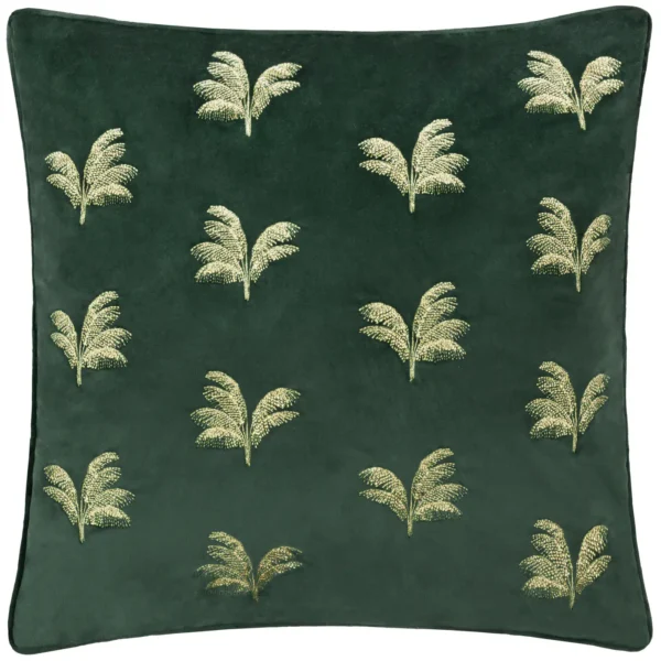 Guilded Palms Embroidered 45cm Cushion - Emerald by Guilded Palms Embroidered 45cm Cushion - Emerald from