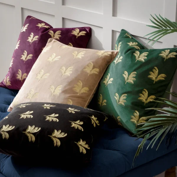 Guilded Palms Embroidered 45cm Cushion - Emerald by Guilded Palms Embroidered 45cm Cushion - Emerald from