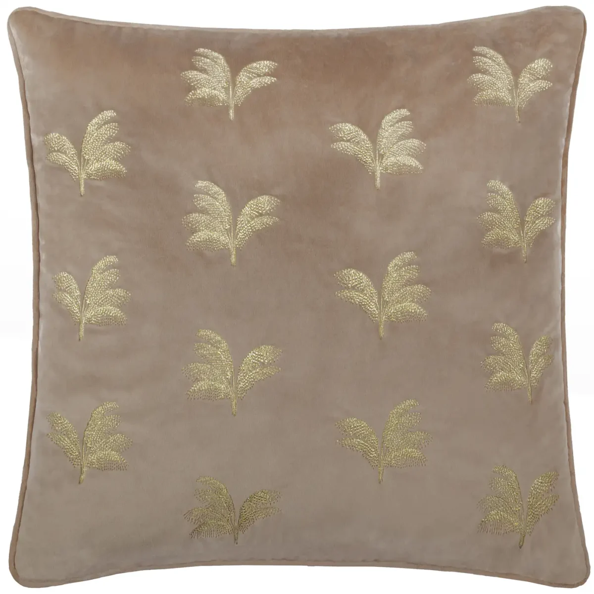 Guilded Palms Embroidered 45cm Cushion - Mink from