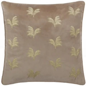 Guilded Palms Embroidered 45cm Cushion - Mink