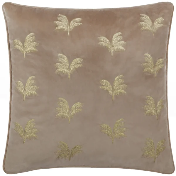 Guilded Palms Embroidered 45cm Cushion - Mink by Guilded Palms Embroidered 45cm Cushion - Mink from