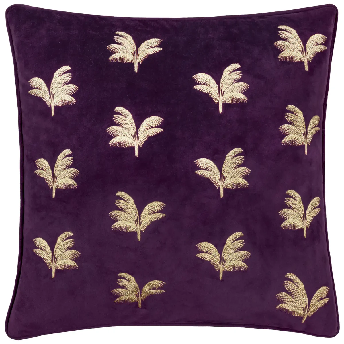 Guilded Palms Embroidered 45cm Cushion - Plum by Guilded Palms Embroidered 45cm Cushion - Plum from