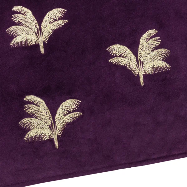 Guilded Palms Embroidered 45cm Cushion - Plum from
