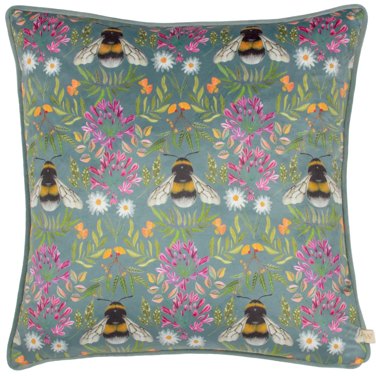 House Of Bloom Zinnia Bee Repeat 43cm Cushion - Multi by House Of Bloom Zinnia Bee Repeat 43cm Cushion - Multi from