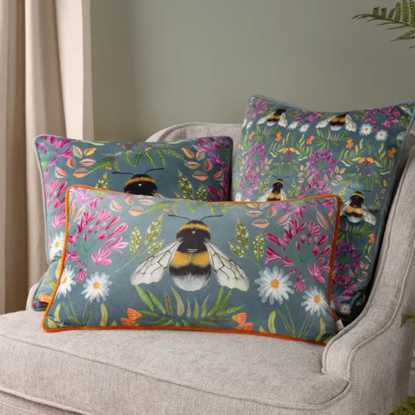 House Of Bloom Zinnia Bee Repeat 43cm Cushion - Multi from