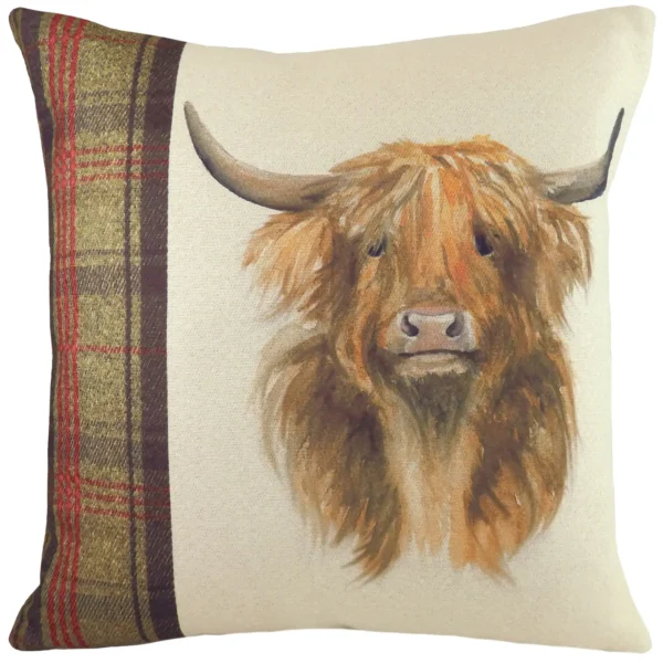 Hunter Highland Cow 43cm Cushion - Sand by Hunter Highland Cow 43cm Cushion - Sand from