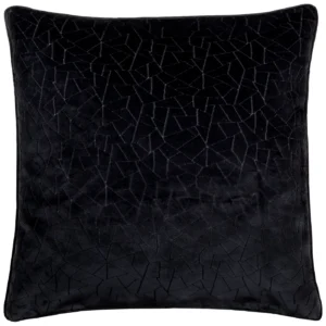 Malans Cut Velvet 45cm Cushion - Black