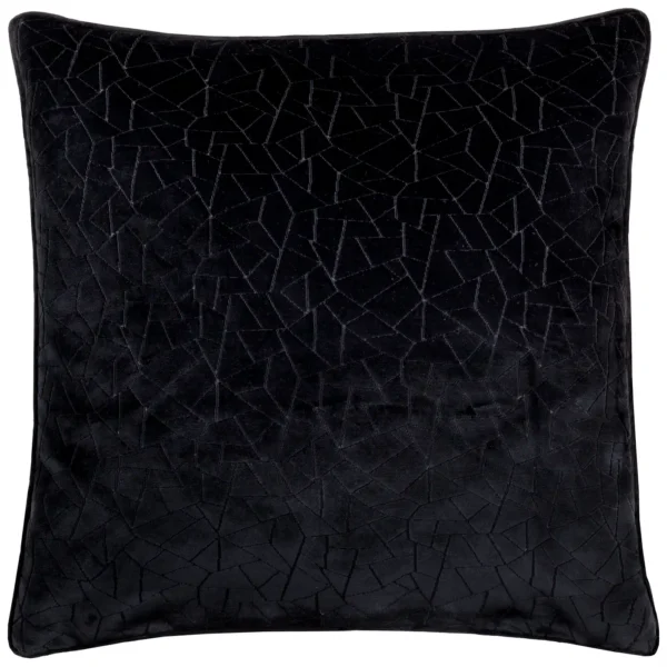 Malans Cut Velvet 45cm Cushion - Black by Malans Cut Velvet 45cm Cushion - Black from