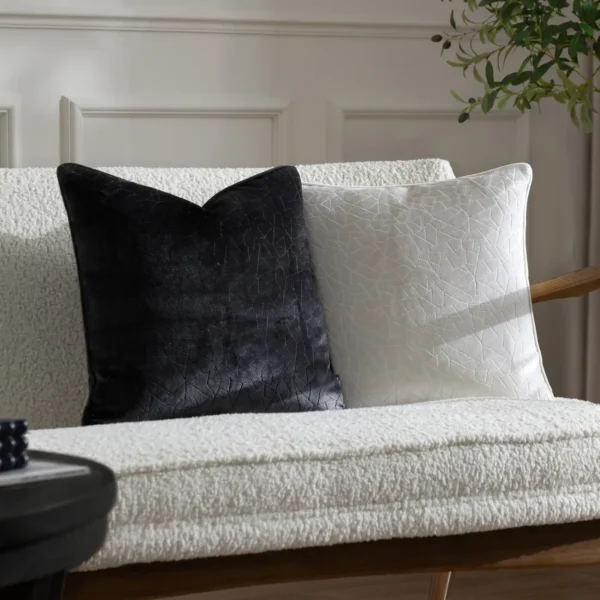 Malans Cut Velvet 45cm Cushion - Milk by Malans Cut Velvet 45cm Cushion - Milk from