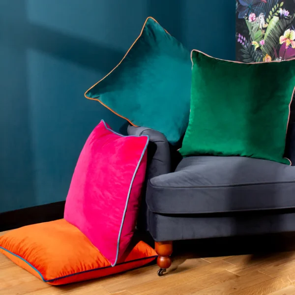 Meridian 55Cm Cushion - Emerald / Blush by Meridian 55Cm Cushion - Emerald / Blush from