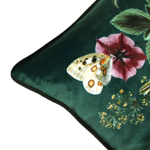 Midnight Garden Birds 43cm Cushion - Green from
