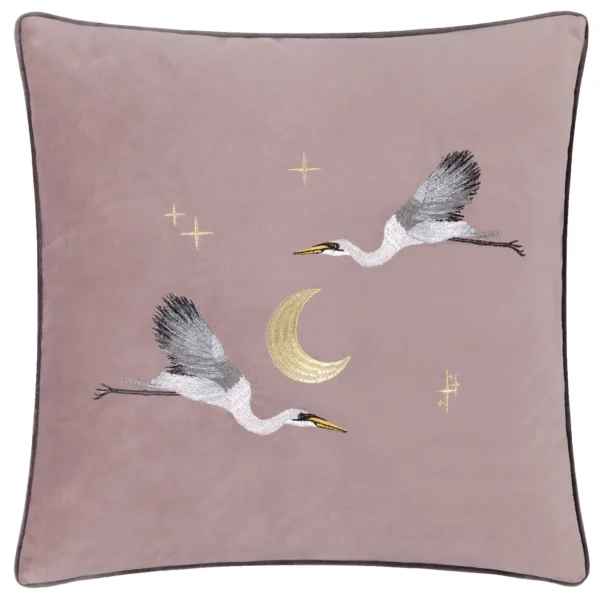 Moonlit Flight Velvet 45cm Cushion - Dusty Pink by Moonlit Flight Velvet 45cm Cushion - Dusty Pink from