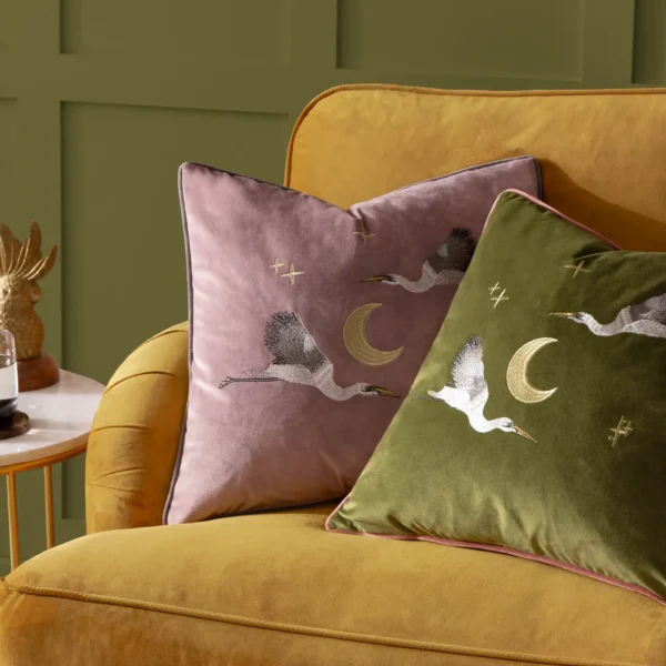 Moonlit Flight Velvet 45cm Cushion - Dusty Pink by Moonlit Flight Velvet 45cm Cushion - Dusty Pink from