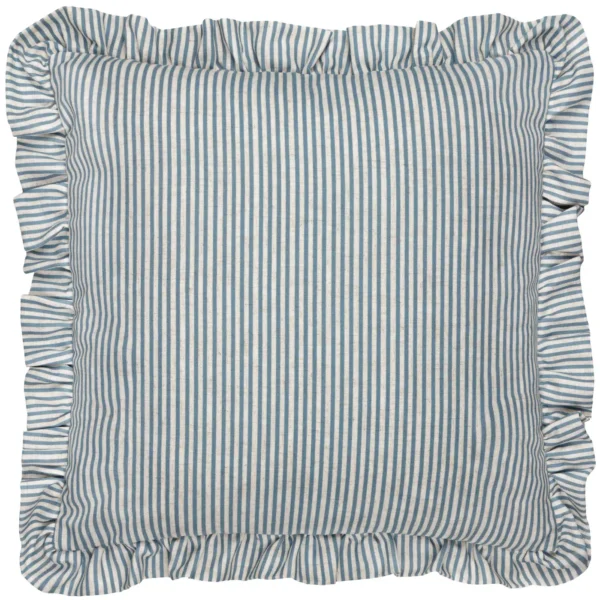 Martha Embroidered Ruffle 50cm Cushion - Blue by Martha Embroidered Ruffle 50cm Cushion - Blue from