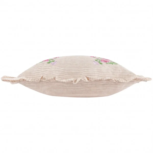 Martha Embroidered Ruffle 50cm Cushion - Pink from