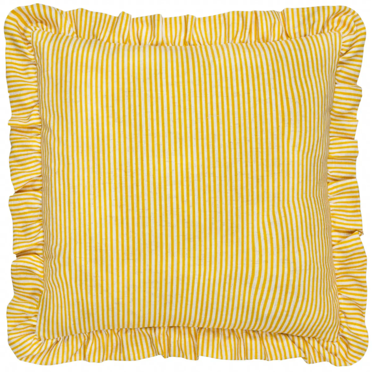Martha Embroidered Ruffle 50cm Cushion - Yellow by Martha Embroidered Ruffle 50cm Cushion - Yellow from
