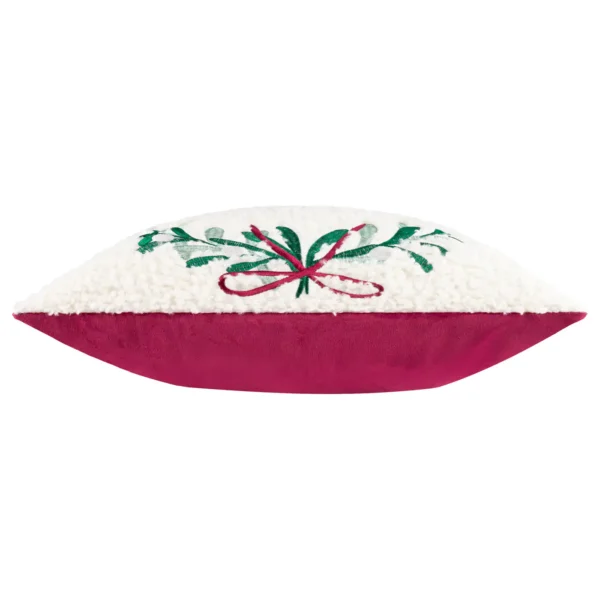 Mistletoe Wreath Embroidered 45cm Cushion - Multi by Mistletoe Wreath Embroidered 45cm Cushion - Multi from