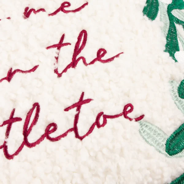 Mistletoe Wreath Embroidered 45cm Cushion - Multi by Mistletoe Wreath Embroidered 45cm Cushion - Multi from