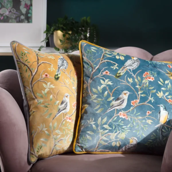 Orient Chinoiserie Birds 43cm Cushion - Gold by Orient Chinoiserie Birds 43cm Cushion - Gold from