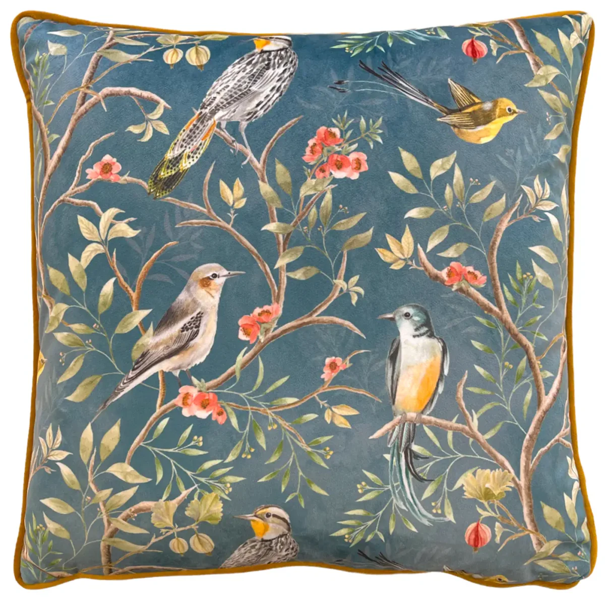 Orient Chinoiserie Birds 43cm Cushion - Slate Blue by Orient Chinoiserie Birds 43cm Cushion - Slate Blue from