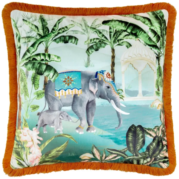 Odisha Scene Velvet 50cm Cushion - Multi by Odisha Scene Velvet 50cm Cushion - Multi from