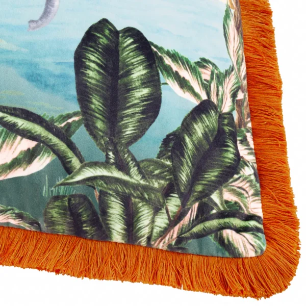 Odisha Scene Velvet 50cm Cushion - Multi by Odisha Scene Velvet 50cm Cushion - Multi from