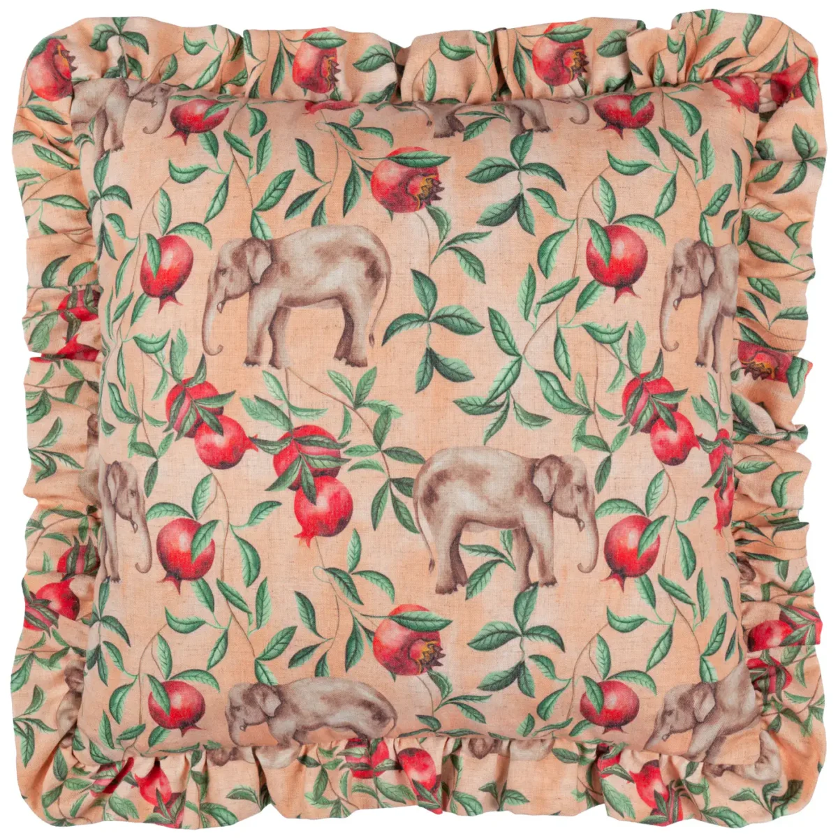 Okara Elephant 50Cm Cushion - Peach / Linen by Okara Elephant 50Cm Cushion - Peach / Linen from