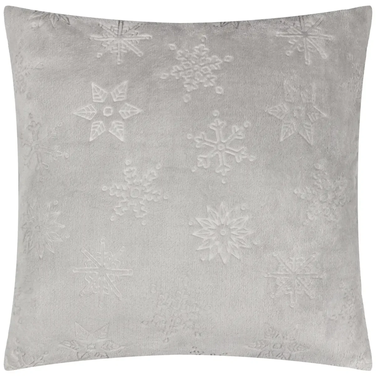 Snowflakes Faux Fur 50cm Cushion - Grey by Snowflakes Faux Fur 50cm Cushion - Grey from