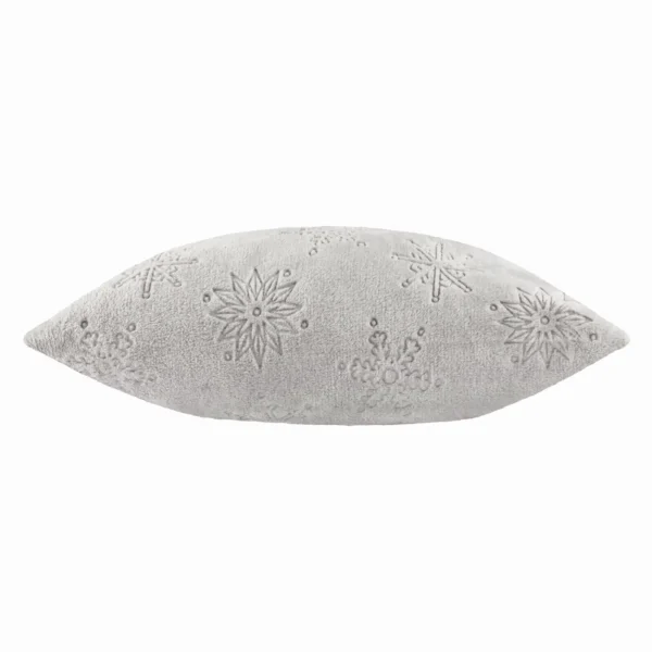 Snowflakes Faux Fur 50cm Cushion - Grey by Snowflakes Faux Fur 50cm Cushion - Grey from