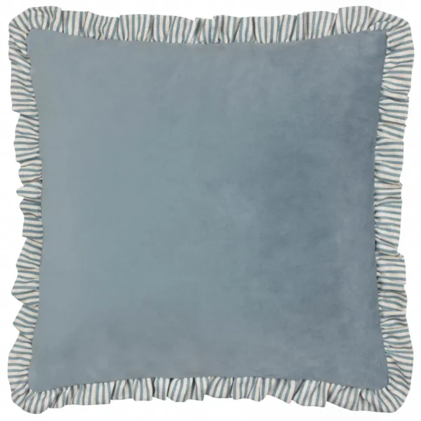 Solene Ruffle 45cm Cushion - Blue from