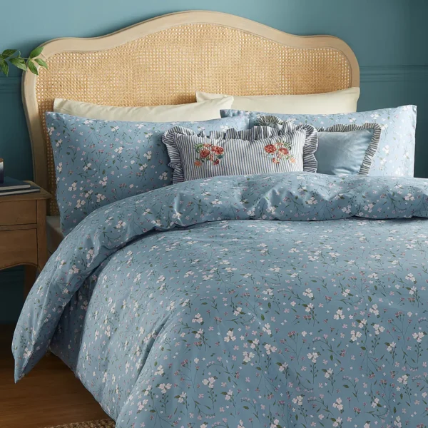 Solene Ruffle 45cm Cushion - Blue from