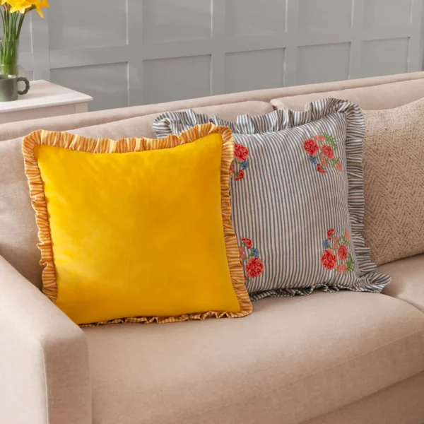 Solene Ruffle 45cm Cushion - Yellow by Solene Ruffle 45cm Cushion - Yellow from
