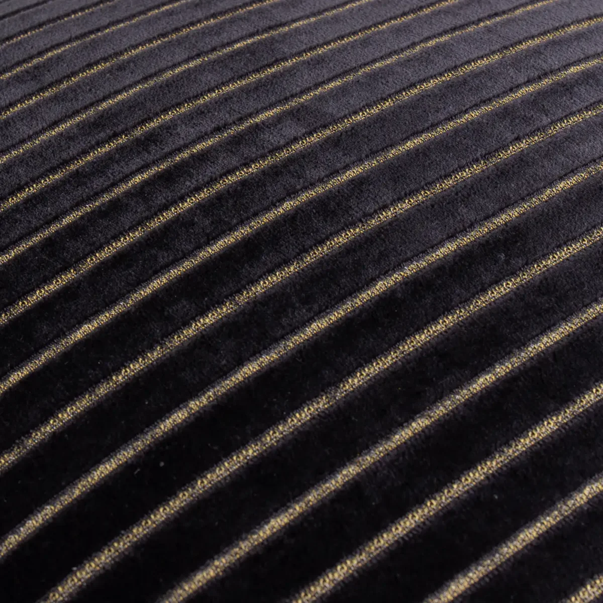 Savoy Stripe Velvet 50cm Cushion - Black by Savoy Stripe Velvet 50cm Cushion - Black from