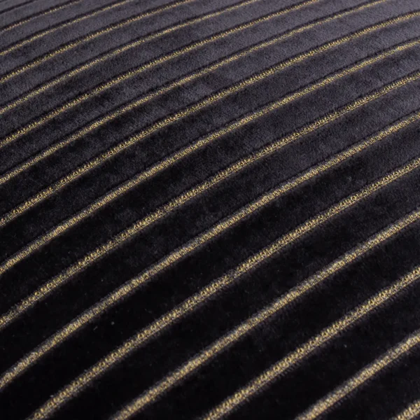 Savoy Stripe Velvet 50cm Cushion - Black from