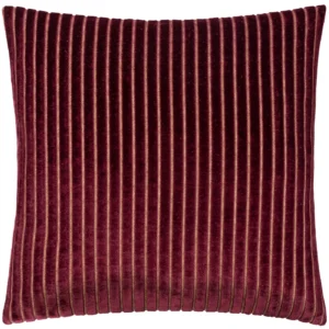 Savoy Stripe Velvet 50cm Cushion - Burgundy