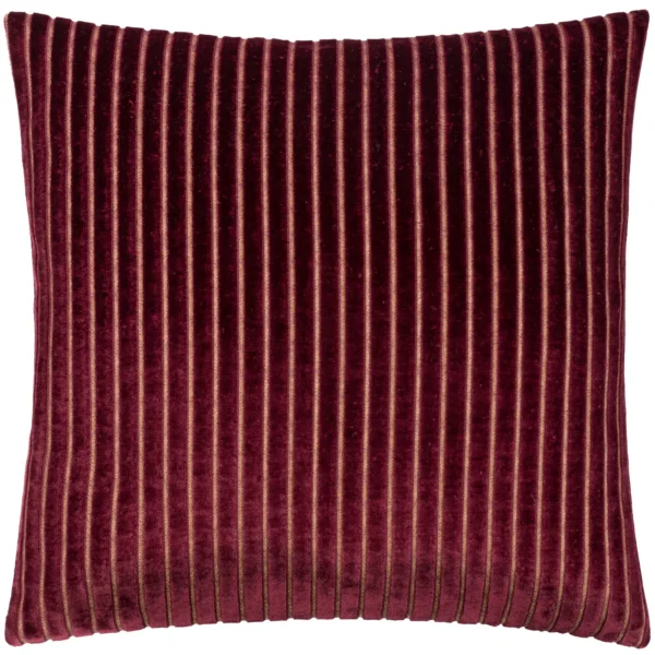 Savoy Stripe Velvet 50cm Cushion - Burgundy by Savoy Stripe Velvet 50cm Cushion - Burgundy from