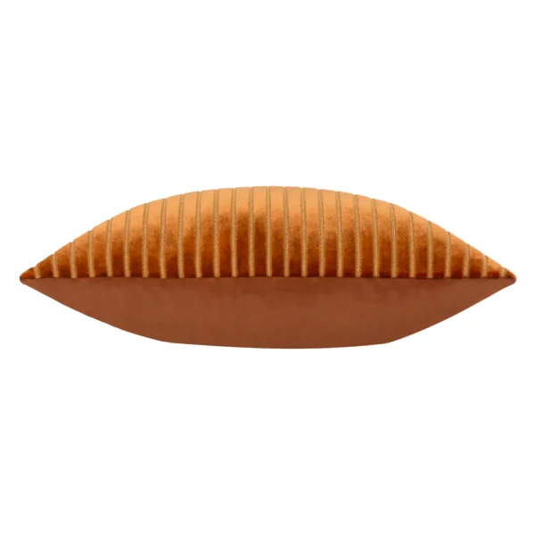 Savoy Stripe Velvet 50cm Cushion - Brick by Savoy Stripe Velvet 50cm Cushion - Brick from