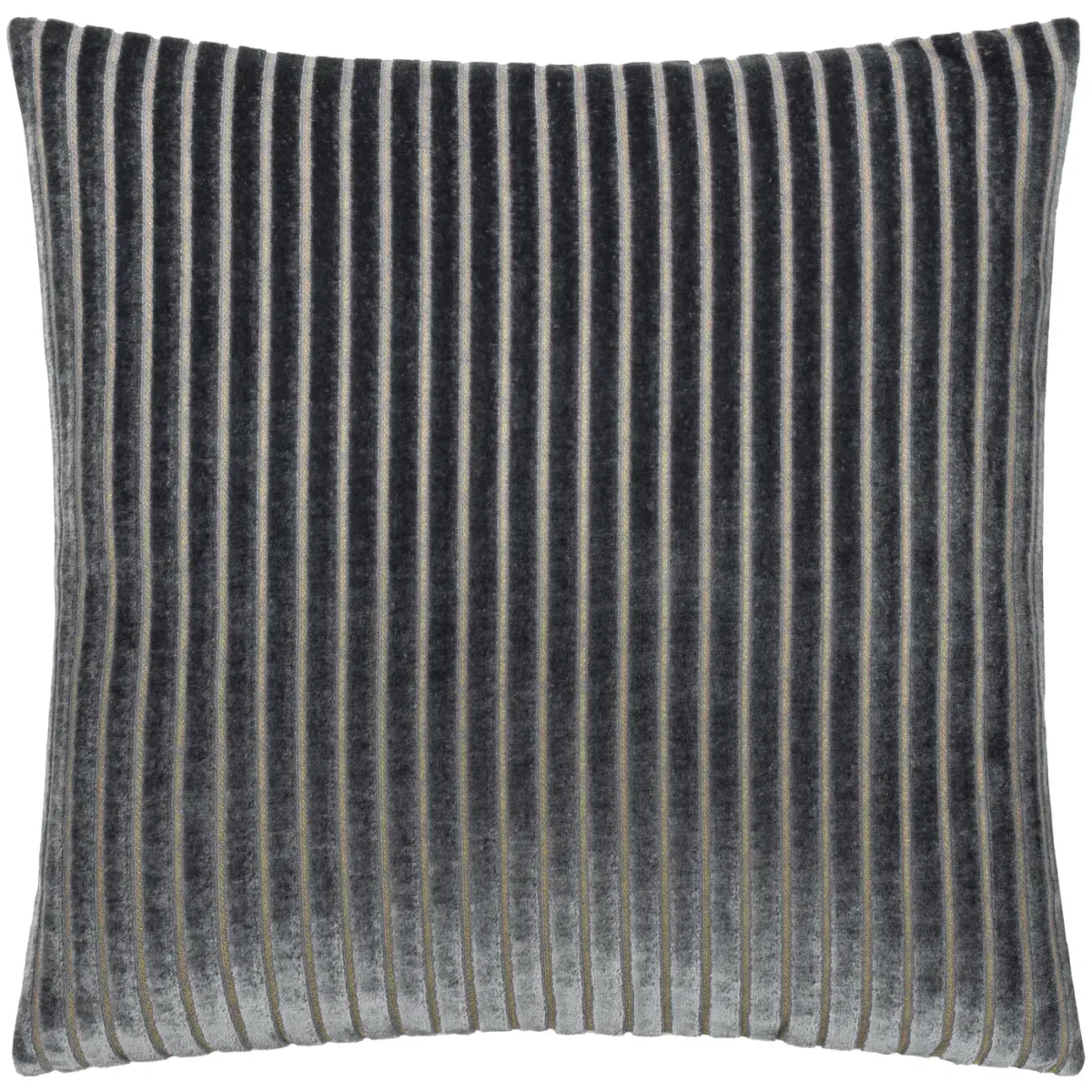 Savoy Stripe Velvet 50cm Cushion - Charcoal by Savoy Stripe Velvet 50cm Cushion - Charcoal from