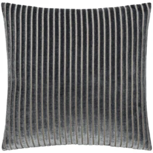 Savoy Stripe Velvet 50cm Cushion - Charcoal