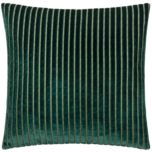 Savoy Stripe Velvet 50cm Cushion - Emerald from