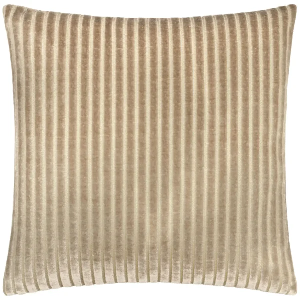 Savoy Stripe Velvet 50cm Cushion - Mink by Savoy Stripe Velvet 50cm Cushion - Mink from