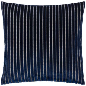 Savoy Stripe Velvet 50cm Cushion - Navy