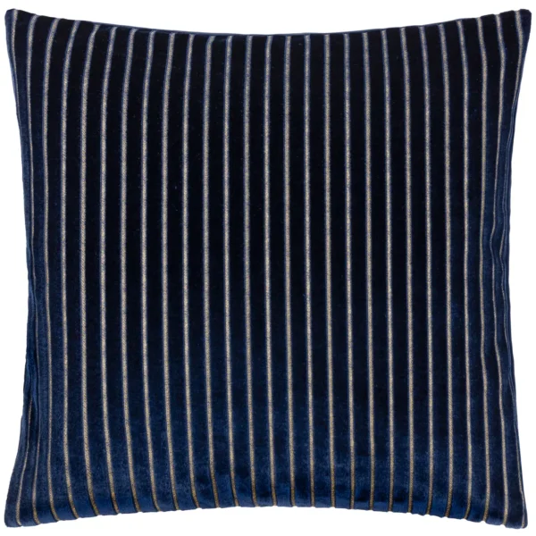 Savoy Stripe Velvet 50cm Cushion - Navy by Savoy Stripe Velvet 50cm Cushion - Navy from