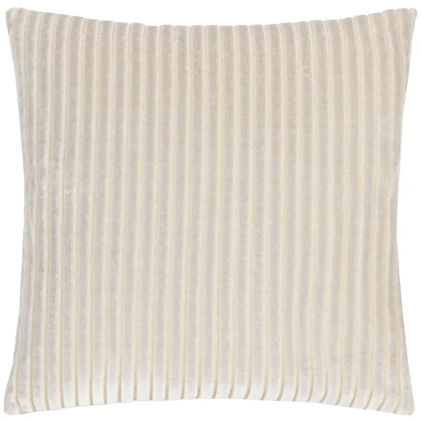 Savoy Stripe Velvet 50cm Cushion - Oyster by Savoy Stripe Velvet 50cm Cushion - Oyster from
