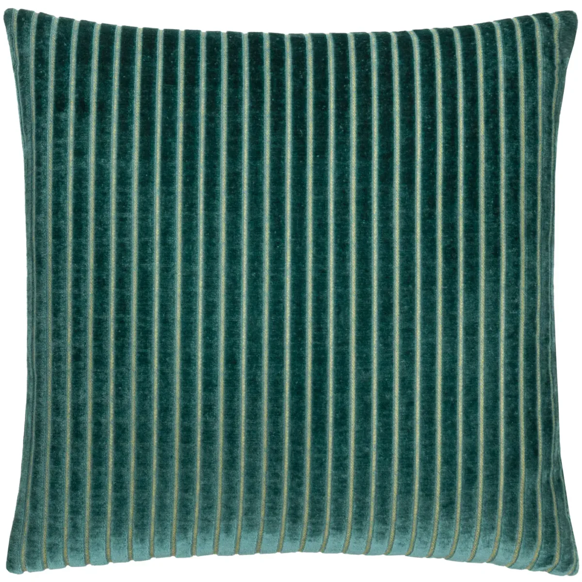 Savoy Stripe Velvet 50cm Cushion - Teal by Savoy Stripe Velvet 50cm Cushion - Teal from