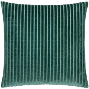 Savoy Stripe Velvet 50cm Cushion - Teal
