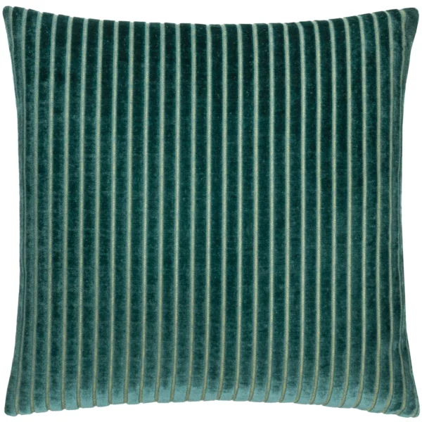 Savoy Stripe Velvet 50cm Cushion - Teal from