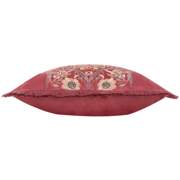 Strawberry Thief Embroidery Velvet 50cm Cushion - Berry by Strawberry Thief Embroidery Velvet 50cm Cushion - Berry from