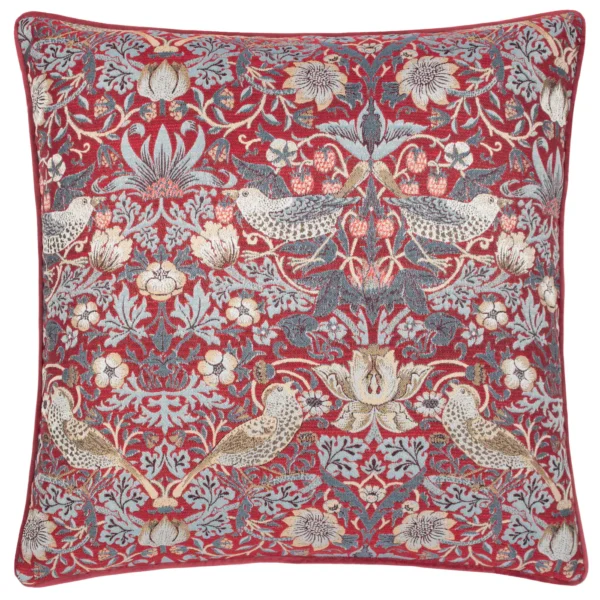 Strawberry Thief Jacquard 55cm Cushion - Berry by Strawberry Thief Jacquard 55cm Cushion - Berry from