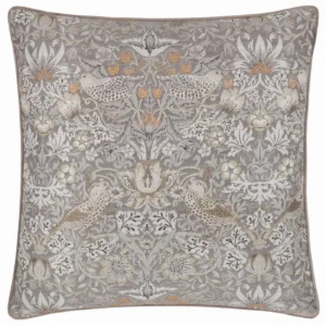 Strawberry Thief Jacquard 55cm Cushion - Biscuit
